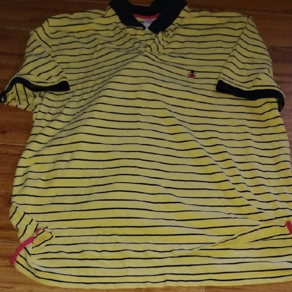 Brooks Brothers Yellow and Navy Striped Polo Shirt